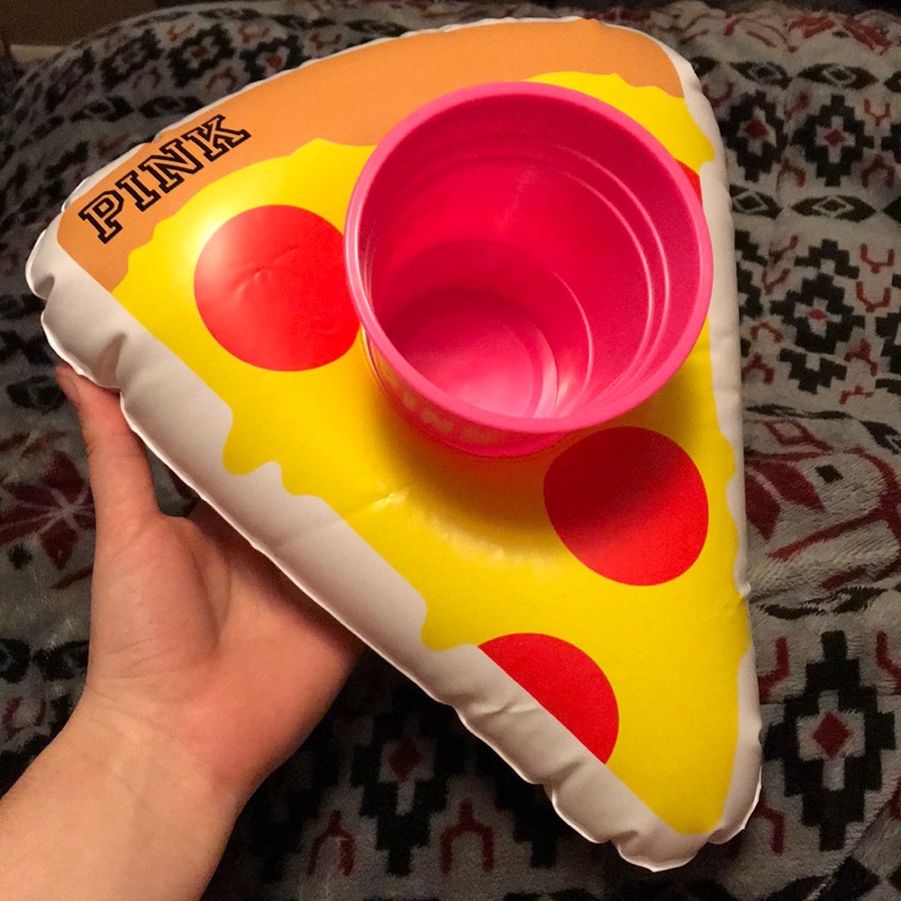 PINK Pizza slice floatie w/ cup